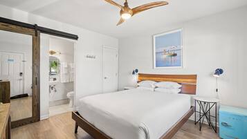 1 bedroom, desk, iron/ironing board, travel cot