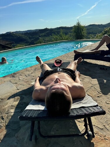 Authentic stone house for 12 on top of the hill in Piedmont with great views and pool