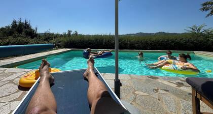 Authentic stone house for 12 on top of the hill in Piedmont with great views and pool