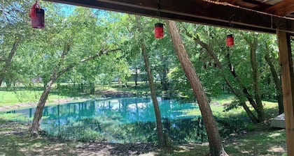 Cozy cabin with pond