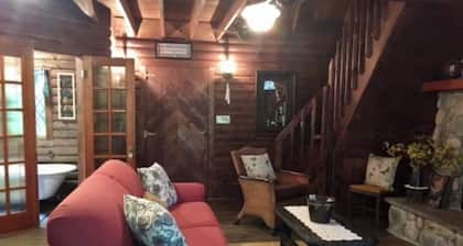 Cozy cabin with pond