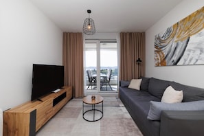 Apartment, Balcony, Sea View | Living area | 40-inch LED TV with digital channels, Netflix, streaming services - 365 Sunsets Apartment by Belmont Realty (Zadar)