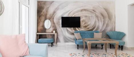 Studio, balcon, vue ville | Coin séjour