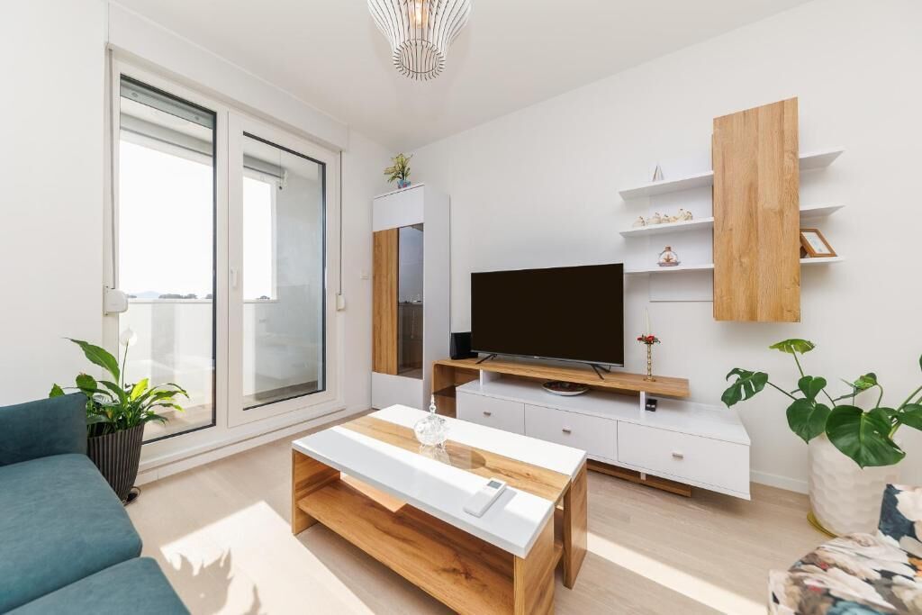 Apartemen, balkon, pemandangan kota | Area keluarga