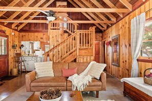 TV, fireplace - Tree Top Casitas in Big Bear Lake (Big Bear Lake)