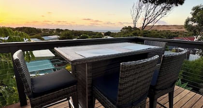 Treetop Ocean Views at Maslin Beach Coastal Escape. Pet-Friendly!