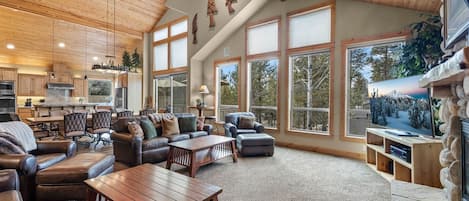 TV, fireplace, DVD player, ping pong