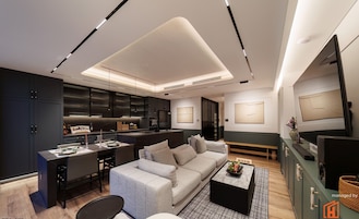 Premium-Apartment | Wohnbereich | Bücher