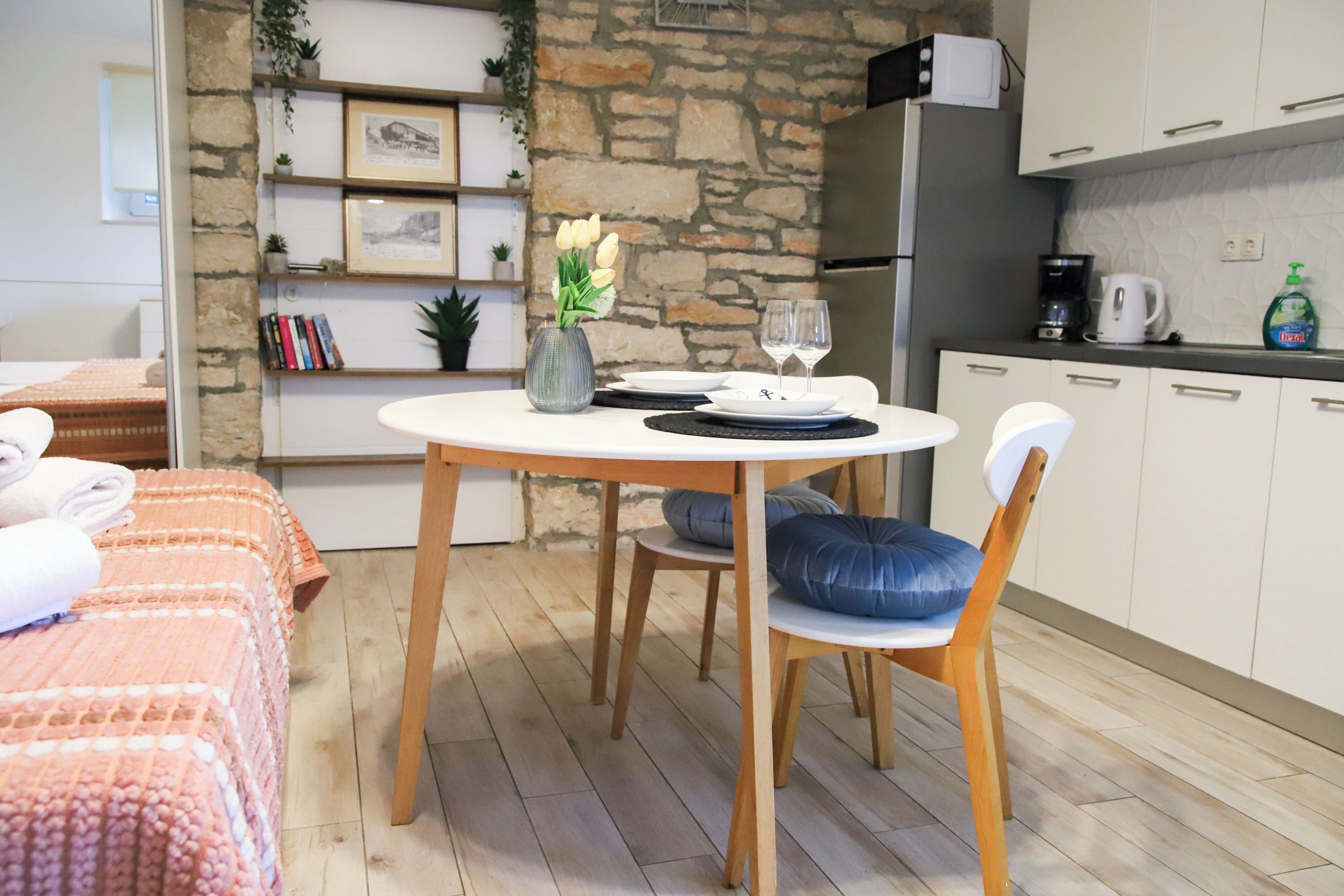 Estúdio família, micro-ondas, vista para o mar (Apartment Akidado) | Opções para refeição