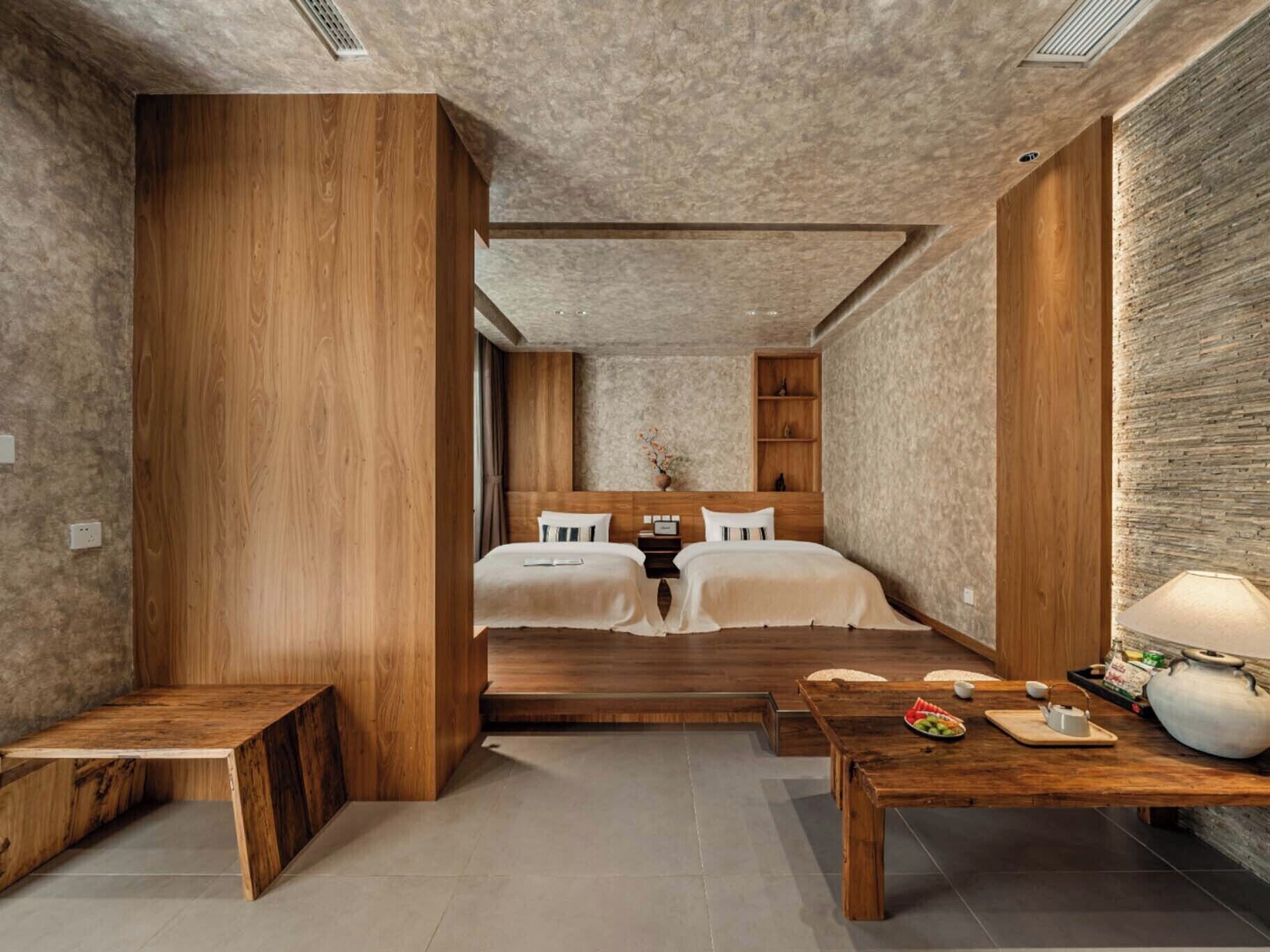 高级双床房, 庭院景观 | 起居区