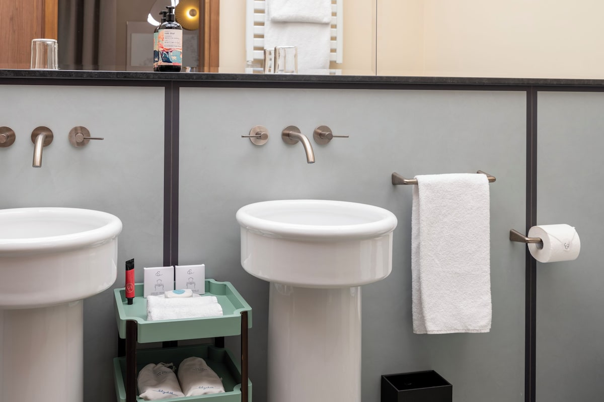 Habitación superior con 1 cama matrimonial o 2 individuales | Caja de seguridad en la habitación, escritorio y insonorización