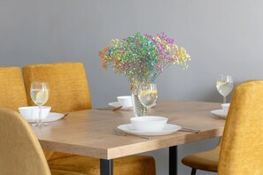 Dining - Two-level Apartment | Pool, Parking, Close to the Beach (Rewal)