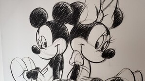A sketch of two cartoon characters with exaggerated features, likely from a Disney movie. - Stranddistel 5 - "Stranddistel" vacation home with 5 residential units... (Dahme)
