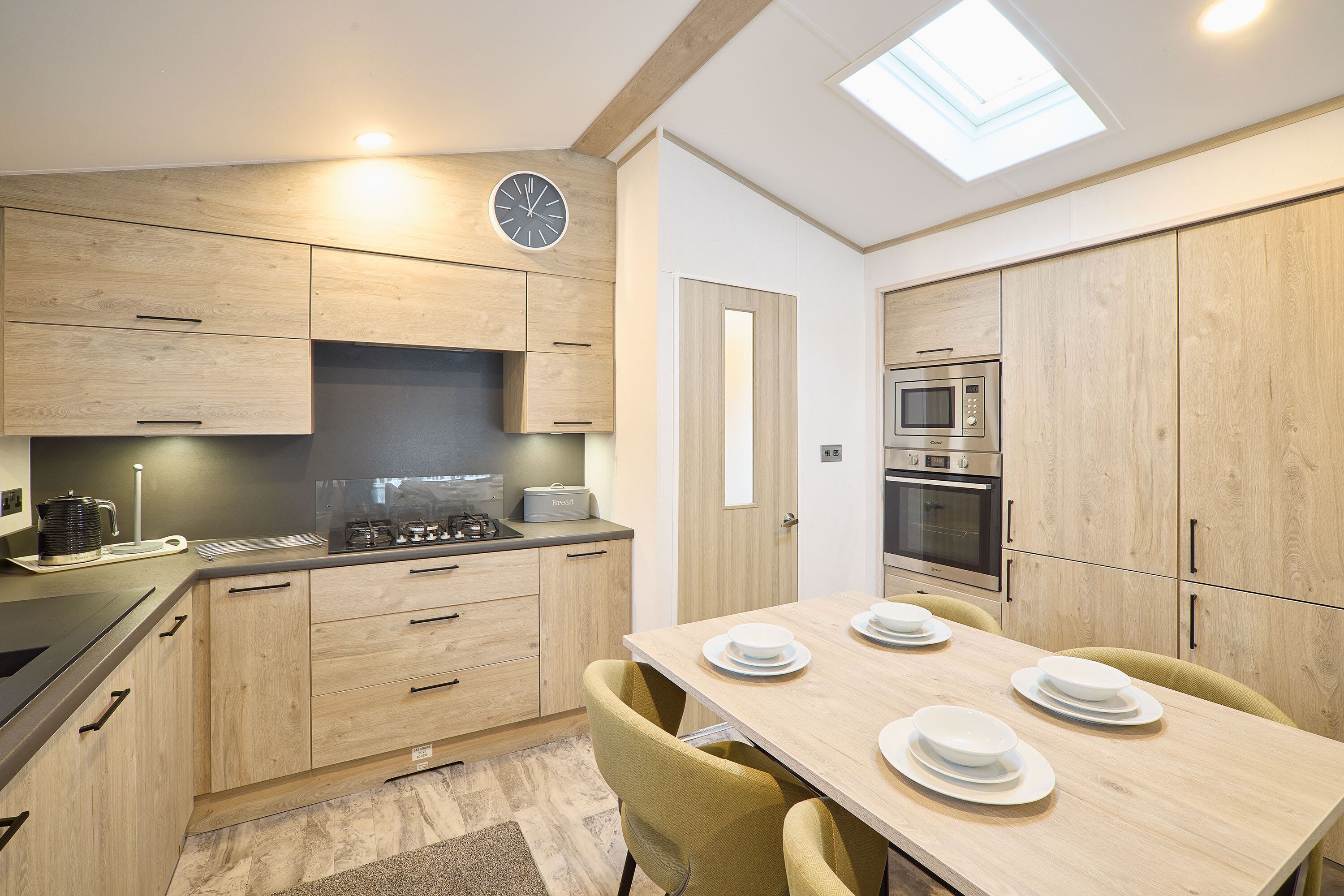 Fridge, microwave, oven, electric kettle