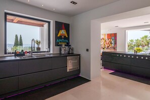 Fridge, microwave, oven, stovetop - Villa Isola Bianca with pool - My Rental Homes (Playa De Talamanca)