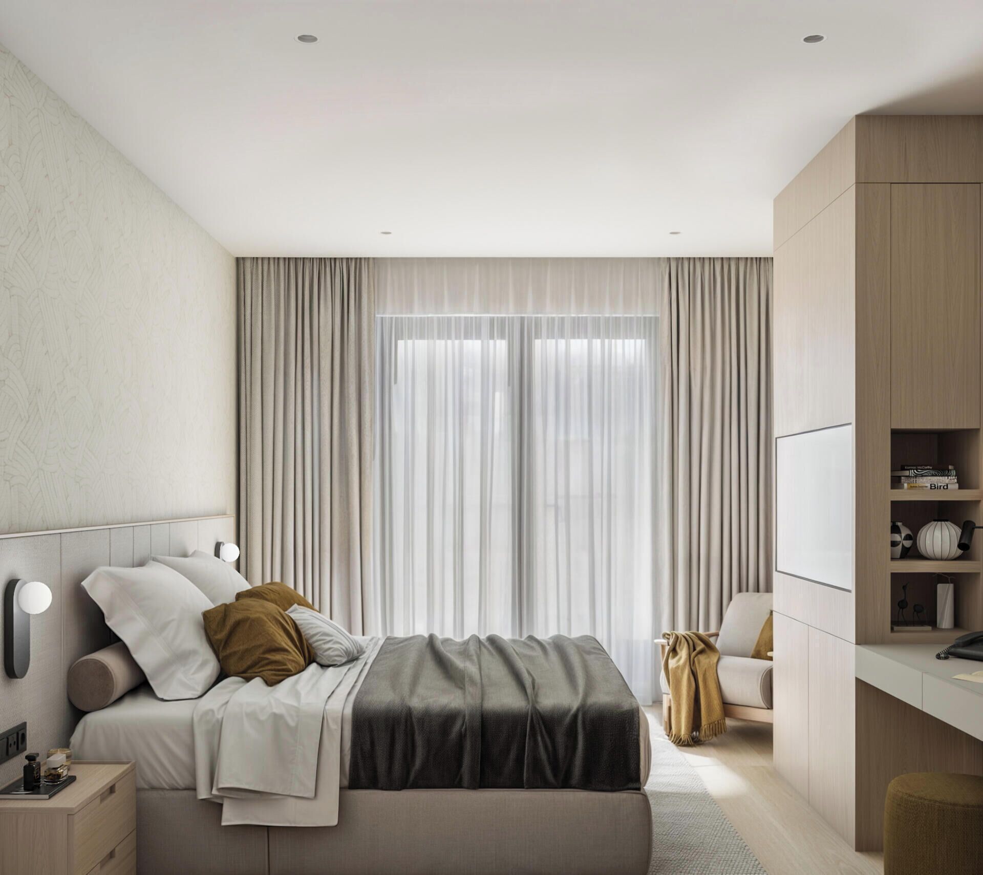 Minibar, escritorio, wifi gratis y ropa de cama 