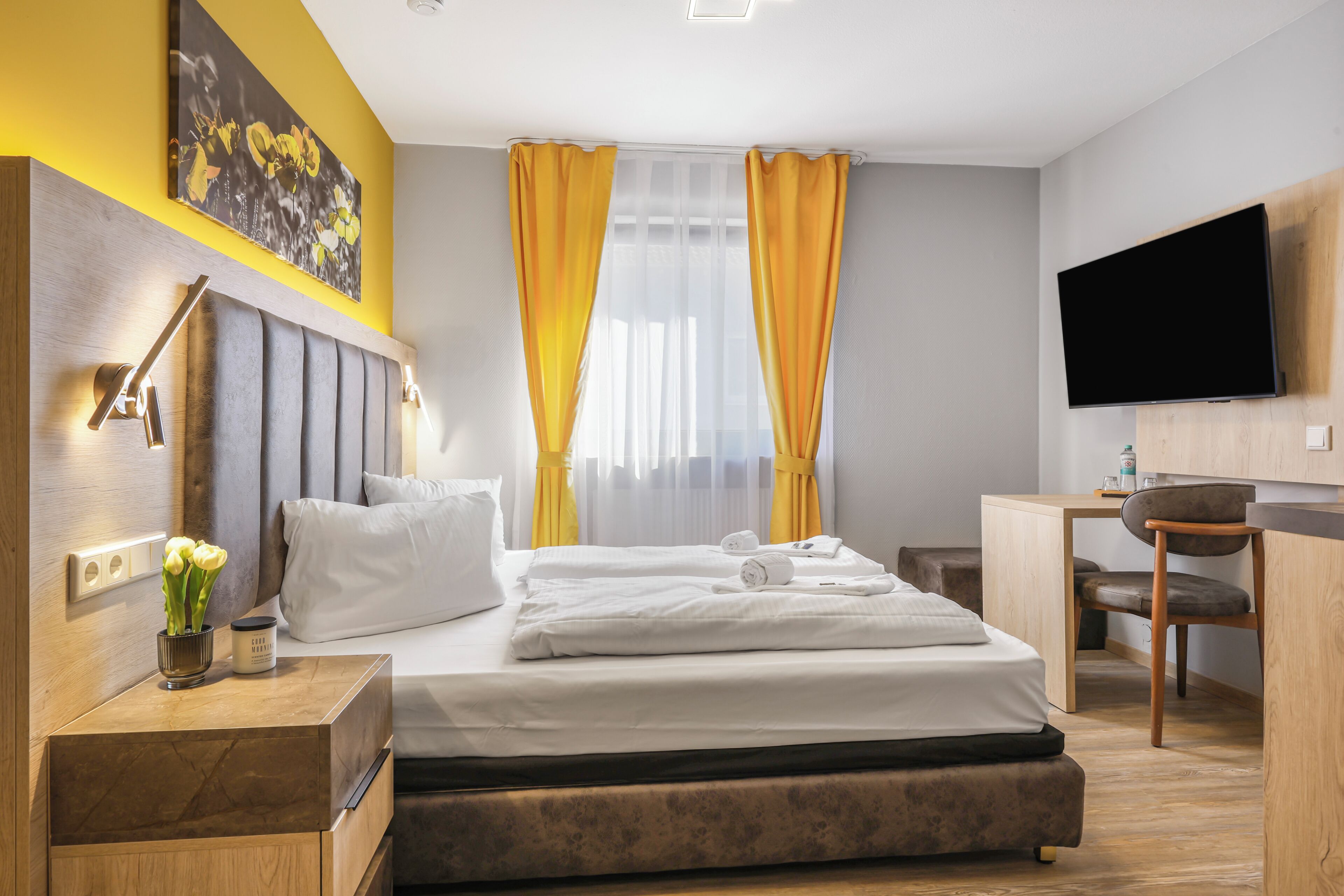 Exclusive Double Room, City View | In-room safe, desk, laptop workspace, blackout drapes