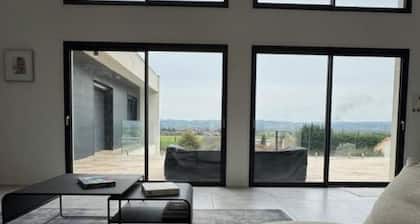 Villa de Eurre, piscine, calme et vue