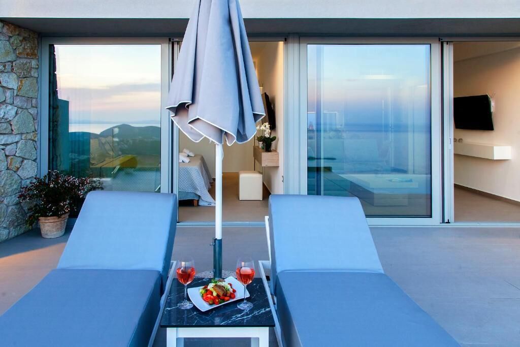 Executive villa, uitzicht op zee | Terras