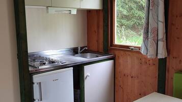 Fridge, microwave, coffee/tea maker