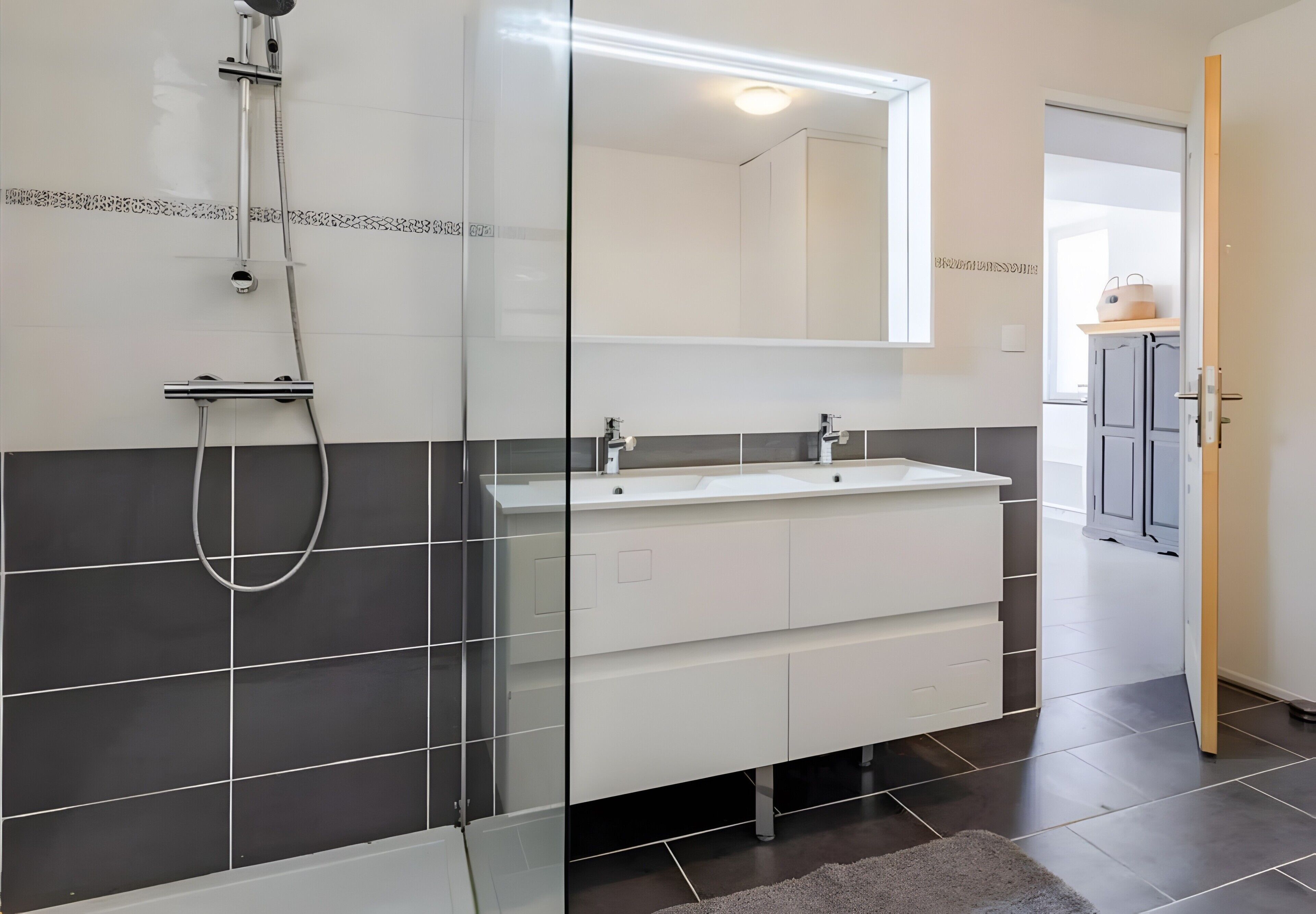 Shower, hair dryer