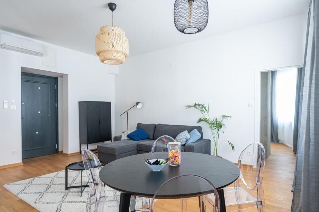 Premium-Apartment, Stadtblick | Wohnbereich