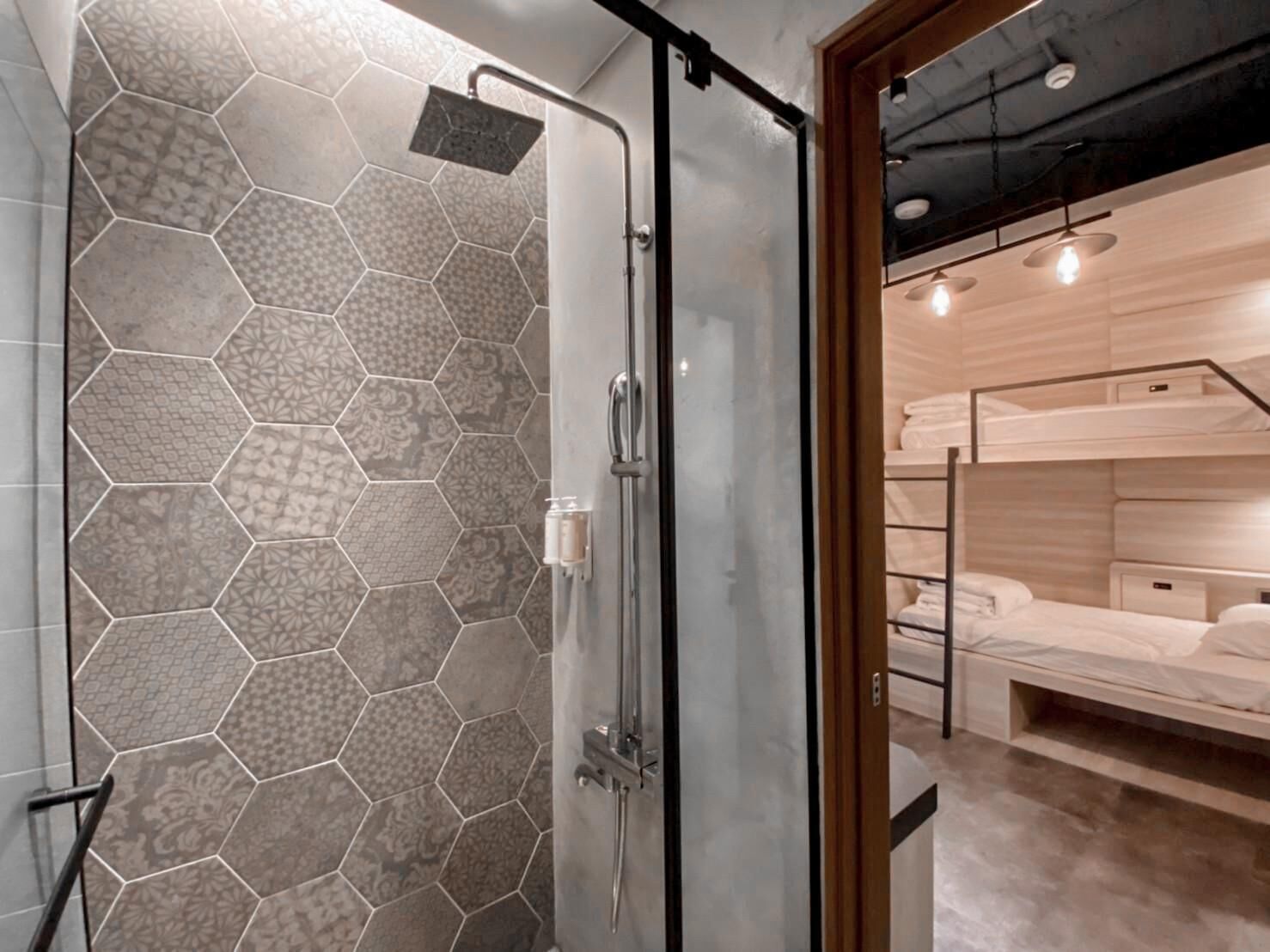 Quadruple Room, Multiple Beds | Bathroom | Hair dryer, slippers, towels, shampoo