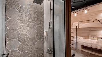 Quadruple Room, Multiple Beds | Bathroom | Hair dryer, slippers, towels, shampoo