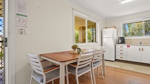 Dining - Comfortable 2BR coastal unit with WiFi, BBQ area, parking & linen included, close to beach, oval (Evans Head)