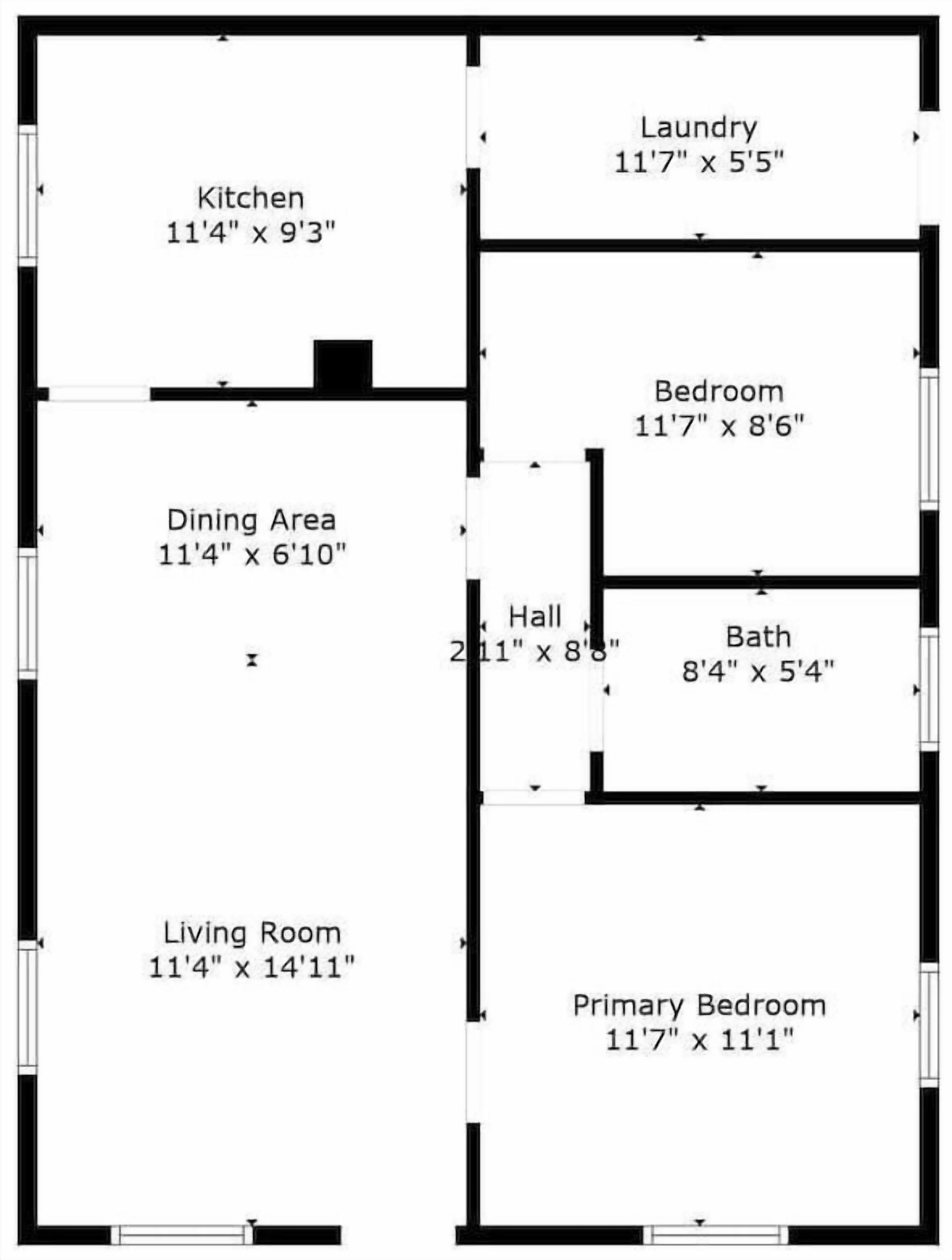 Plano de planta con cocina de 3,4 x 2,8 metros, comedor de 3,4 x 2 metros, sala de estar de 3,4 x 4,6 metros, habitación principal de 3,5 x 3,4 metros, baño de 2,5 x 1,6 metros, habitación de 3,5 x 2,6 metros y lavandería de 3,5 x 1,6 metros.