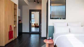 Design Apartment | Desk, laptop workspace, blackout drapes, soundproofing