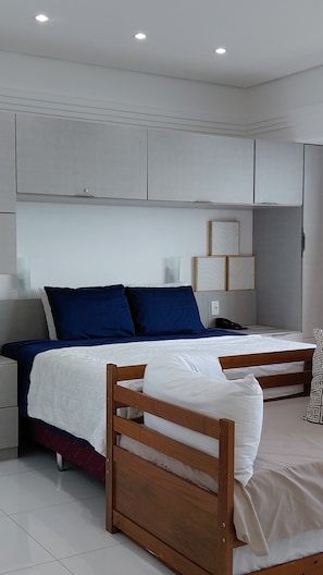Egyptian cotton sheets, premium bedding, desk, laptop workspace