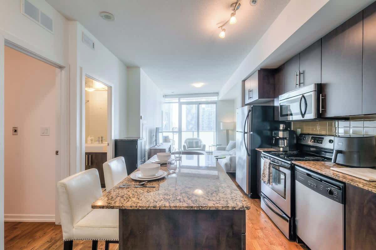  Enjoy meals or work comfortably at the spacious dining table.