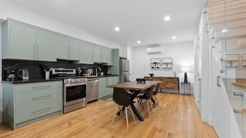 Gather around the spacious dining table, perfect for meals and meaningful conversations.