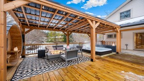 Terrace/patio - New! Walk to Water, Shops | Hot Tub, Sauna & Games (Ellison Bay)