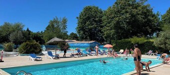 🌞 Mobil-home climatisé 6 pers – Camping 3⭐ avec piscine – Landes – dès 70€/nuit