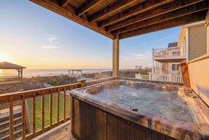 Outdoor spa tub - Steps to the Sand • Sleeps 12 • Hot Tub • Grill (North Topsail Beach)