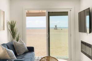 TV, fireplace - Ocean Views | Private Balcony | Reserved Parking (Newport Beach)