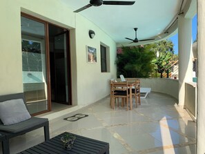 Outdoor dining - Cozy and Quiet 2BR Condo in Cabarete Center (Cabarete)