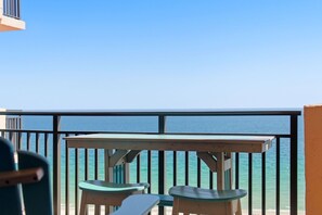 Outdoor dining - NEW LISTING! SeaChase 1104C - Gulf Front Views! (Orange Beach)