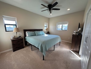 2 bedrooms, iron/ironing board, travel crib, WiFi