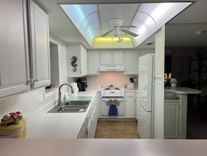 Fridge, microwave, oven, stovetop - Beach front Serene 3-bedroom condo just steps away from the beach and pool (Myrtle Beach)