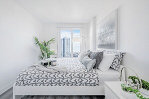 パノラミック ペントハウス クイーンベッド 1 台 キッチン シティビュー