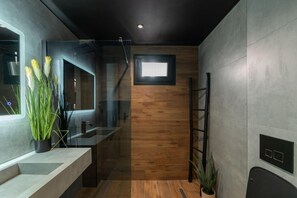 Dusche, Haartrockner, Handtücher