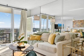Condo, 1 King Bed with Sofa bed (Estero Beach & Tennis Club-Penthouse ) | Living area - Estero Beach & Tennis Club-penthouse 1A (Fort Myers Beach)