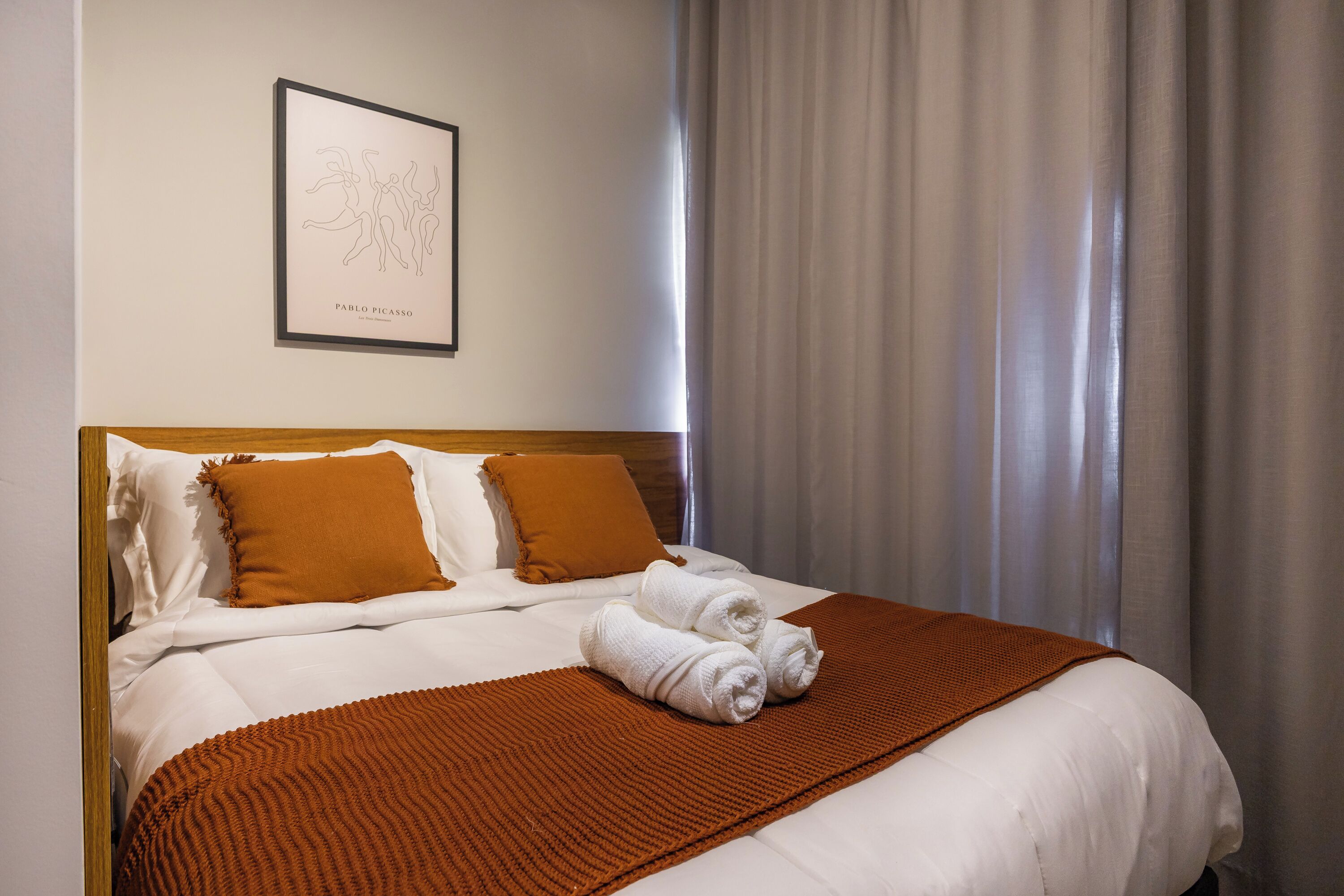 Apartamento luxo, cozinha, vista para a cidade