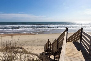 On the beach - Sojourn Porpoise Delight Oceanfront Saltwater Pool (Corolla)