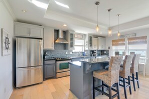 Private kitchen - Walk to Shore: Group Getaway in Crystal Beach! (Crystal Beach)