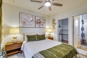 1 bedroom, iron/ironing board, internet, bed sheets