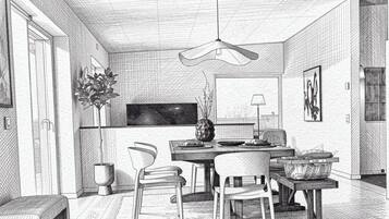 Villa, 3 Bedrooms, Accessible, Fireplace | Dining room